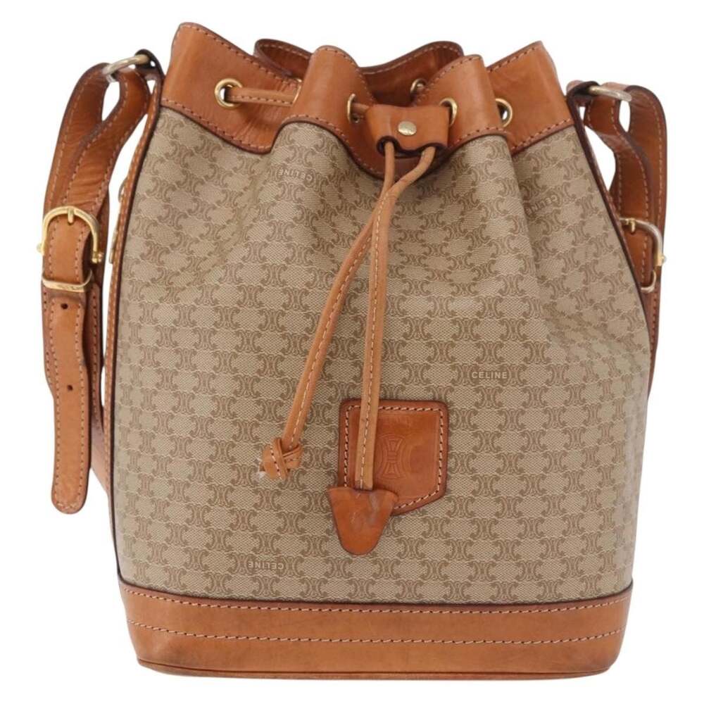 Celine Macadam Shoulder Bag Beige